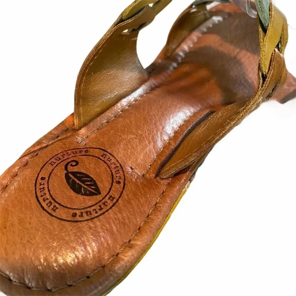 Nurture Boho leather multi color sandal open wedge